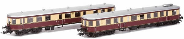 Kato HobbyTrain Lemke H303600 - German 2pc Diesel Railcar Set DMUs VT137/VS145 of the DRG